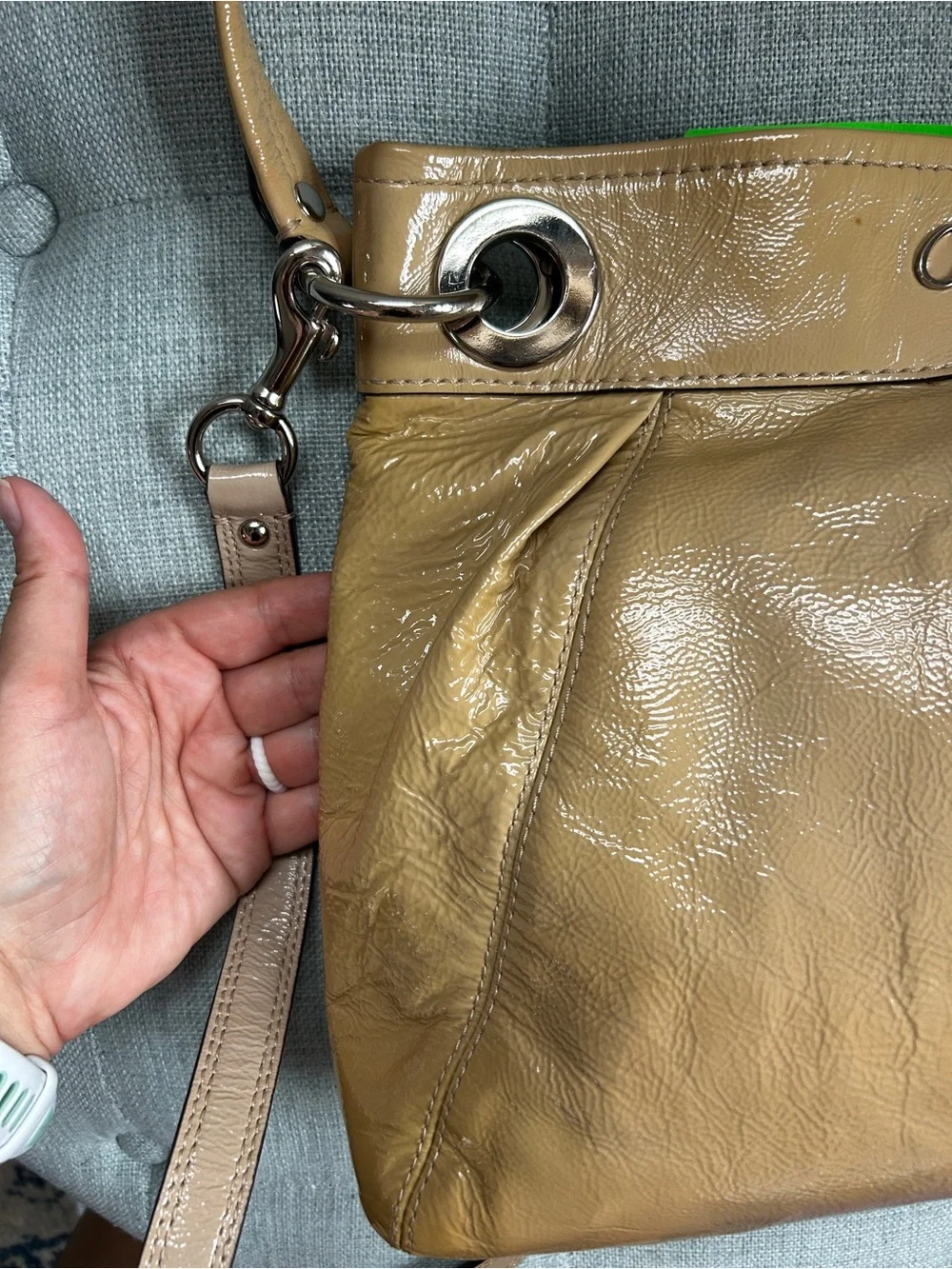Coach Ashley Hippie F17953 Patent Leather Convertible Crossbody Bag Y2K
